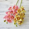 one Piece PU Orchids 3D Printing Effect Cymbidium Artificial Real Touch Orchid 7 Color for Wedding Centerpieces Home Decorative Flowers