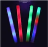12 pcs/lot LED Foam Stick Colorful Flashing Batons 48cm Red Green Blue Light-Up Stick Festival Party Decoration Concert Prop Bar