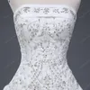 Superbes robes de mariée robe de bal pas cher sans bretelles avec des volants de broderie paillettes à lacets robes de mariée moins de 100 Real Sample230S