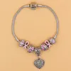 Free Shipping New Arrival Newest Breast Cancer Awareness Jewelry European Charm Heart Charm Bracelets Pink Ribbon Cancer Bracelet Jewelry