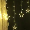 USB uzaktan kumanda pili sıcak beyaz yıldız lambası yanıp sönen perde ışıkları şelale odası yatak odası dekorasyon açık dize ışıkları