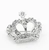 1 cal Vintage Look Rhodium Silver Plating Clear Rhinestone Crystal Diamante Crown Pagew Pinowie Broszka