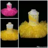 Pink Yellow Organza Backless Halter Little Flower Girl Dresses Lace-Up Back Little Rosie Ruffles Glitz Toddler High Quality Pageant Gowns