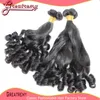 Greatremy® Тетенька Фунми Extensions волос Natural Color Бразильский Human Virgin Hair Уток Спиральный завиток Double Drawn Надувной завитки волос Связки