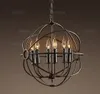 Iluminação industrial Lâmpada de pingente vintage Foucault Orb Chandelier Ferro rústico Gyro Loft Hotel Cafe Bar Restaurante Suspensão Luz 50cm 65cm