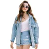 Groothandel - casual vrouwen retro vriendje oversized denim jas losse jeans jas uitloper