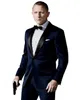 Partihandel-Royal Blue Hot Sales Groom Tuxedos One Button Groomsmen Mens Bröllopsfestkläder (Jacka + Byxor + Slips)