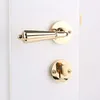 modern Fashionable deluxe golden mechanical mute split lock golden bedroom kitchen bookroom solid wooden handle locks european