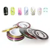 Atacado-10 PCs Cores Rolls Striping Tape Line Prego Etiqueta DIY Kit Nail Art UV Gel Dica