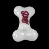 Unique White Dog Bone Glass Hand Pipe - Stylish SCOBBY Design for Tobacco Smoking
