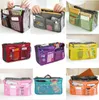 Ny försäljning 100pcs make up arrangör väska kvinnor män casual resväska multi funktionell kosmetisk väska förvaring väska i väska handväska 12 färger
