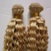 #613 Bleach blonde brazilian curly virgin human hair weave 2pcs/lot double weft quality,no shedding, tangle fre Brazilian Hair Weave Bundles