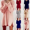 Großhandel - Damenmode Neues Minikleid Sexy Reißverschluss Lose Pullover Baumwolle Strick Lässige Vintage Boho Pullover Bluse Blusas Mantel Femininas