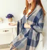 Mode 2017 classique femmes vérifier couverture foulards Plaid laine mélange châles hiver treillis écharpe 10 pcs/lot