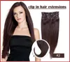 Wholesale - 7a 140g/pc 8pc/set #1 jet black 100% human hair/brazilian hair clips in extensions real straight full head high quality