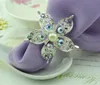 10PCS AB Rhinestone Pearl Flower Servett Ring Serviette Buckle Holder Hotell Bröllopsfest Favor Decor