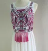 Nuevo 2016 ropa de mujer verano Boho Maxi vestido cuello redondo Totem estampado mujer señoras vestidos largos gasa sin mangas vestidos casuales para mujer