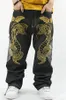 Mode NY Skateboard broderie Dragon jeans COOL Graffiti long Loose Relaxed Casual Pants Rap boy B BOY Pantalon Taille 34-42234P