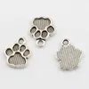 250Pcs Antique Silver Paw Print Charms Pendants For Jewelry Making Bracelet Necklace DIY Accessories 12*15mm