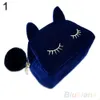 Gros-Portable Cartoon Cat Coin Storage Case Voyage Maquillage Flanelle Pochette Cosmétique Sac 2UHH