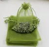 100pcs Army Green Organza Biżuteria Worki na porywające torby na wesele Favors Kulki Biżuteria 7x9cm 9x11cm 13 x 18 cm itp. 365311o