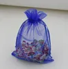 100pcs Royal Blue مع أكياس الهدايا الأورجانزا الرباطية 7x9cm 9x11cm إلخ.