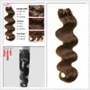 Grad 9a brun färgvikt 70g 100g 140g 160g 180g 7/8/10st hårförlängningar brasiliansk kroppsvågklipp i håret