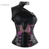 Vintage Gothic Corset Steampunk Corset Women Clothing Armor Bustier With Shoulder Bolero Steel Boned Corset6704319