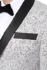 Gramercy Męskie Silver Głowy Super Slim Fit Groom Tuxedos 2021 Side Groomsmen Męskie Prom Ślubny Garnitury Made Custom Made (Kurtka + spodnie + krawat + kamizelka)