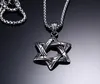 Unique Design High Quality Casting Biker 316L Stainless Steel tar of David Hexagon Pendant Necklace 20'' Box Chain Men Gift