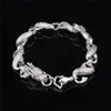 Factory price 925 sterling silver bracelet plated Little White Dragon cute design fashion jewelry for men free shipping