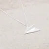10PCS Gold Silver Origami Plane Necklace Paper Plane Necklace Tiny Aircraft Airplane Necklaces Jewelry for women