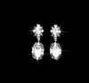 2017 venta caliente nuevo collar de diamantes de imitación de lujo pendientes de tres piezas nupcial tiaras de la boda corona accesorios para el cabello caja