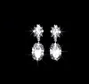 2017 Hot sell New Luxury Rhinestone Necklace Earrings Three-piece Bridal Wedding Tiaras Crown Hair Accessories BOX