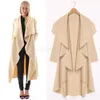 Venta al por mayor-2015 Maxi Abrigos de invierno Mujeres Abrigos largos Trench Coat Diseñador Chaqueta irregular Suelta abierta Cape Cardigan Windbreaker 7yw459