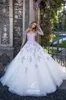 Charming Lavender Illusion Bodices A Line Wedding Dresses 2018 Sheer Neck Long Sleeves Lace Appliqued Beach Bridal Gowns Custom Made