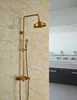 Whole and Retail Classic Antique Brass Round Rain Shower Head Head Shower Collume Mixer Tap W Tub Spout9468454
