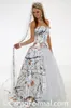 Mode Vit Snow Camo Bröllopsklänningar med Glitter Net Crystal Beaded Bridal Dresses Realtree Bröllopsklänningar Med Avtagbart Tåg