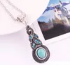 Mode Vintage Motif Bleu Cristal Turquoise Pendentif Parures Ensemble de Bijoux Boucles D'oreilles Collier Pour La Fête Des Femmes Robes Accessoires À Vendre 10 articles