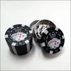 Zinklegierung Poker Chip Kräutermühle 1,75" Mini Poker Chip Stil 3 Stück Kräuter-, Gewürz- und Tabakmühle Poker Kräuterrauch Zigarettenmühle