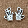 MIC 100 st Antik Silver Zink Alloy 3D Cup Charm Pendants DIY Smycken 18 x 13 mm