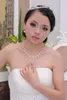 2015 White Clear Crystal 18k Silver Plated Wedding Jewelry Sets para novias Conjunto de joyería de moda con corona Envío gratis