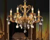 6L D620mm H580mm Bronze Finished Brass Crystal Chandelier Lighting Luxurious Brass Crystal Lamp Lustre Suspension Light