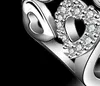 شحن مجاني جديد 925 جنيه إسترليني فضي للأزياء مجوهرات جوفاء على شكل قلب مع الماس مع حلقة زركون هدايا بيع فتاة الساخنة 1755