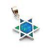 Fashion Blue Opal smycken Set mexikansk hänge och örhängen