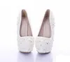 New Diamond Wedding Shoes Ivory Color Pearl Bridal Dress Shoes Beautiful Crystal High Heel Party Prom Shoes Platforms