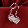 Nouvelle plaque en argent sterling Boucles d'oreilles Whitehead DFMSE583, boucles d'oreilles en argent 925 pour femmes Dangle Chandelier mariage pierres précieuses usine directe