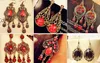 Random mix 100 style 100Pairs/lot Vintage Tibetan Silver/Bronze Resin Gem Fashion Earrings wholesale earrings New fashion jewelry