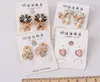 Mixed Order 50 Paren/Lot Legering Mozaïek Shiny Seven Color Gem Pearl Resin Drill Boorboets Mode Vrouw/Girl -oorbellen