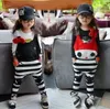 Outono coreano desenhos animados listra romper fashion infantil suspender milhares meninas gato estilo casual calças de suspensão de crianças 177